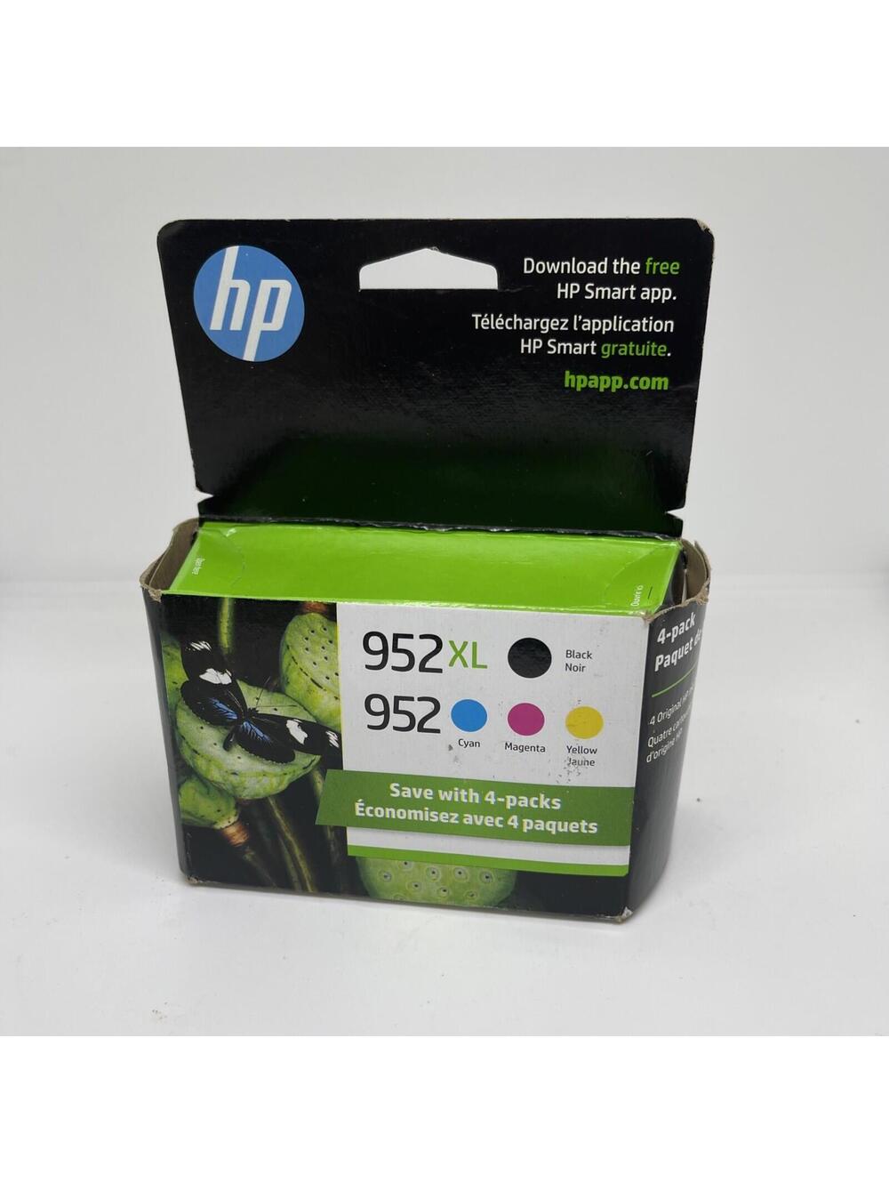 HP 952XL Black & 952 Color Ink N9K28AN Combo 4 Pack OEM Sealed